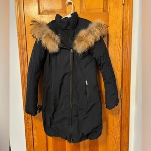 Woolrich Navy Parka Coat